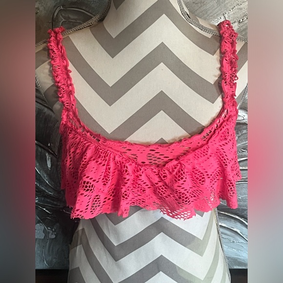 Becca Hot Pink Bikini Swim Top Bra Top Size Medium - Picture 4 of 9